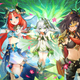 Sumeru characters stand in front of a glowing green tree.